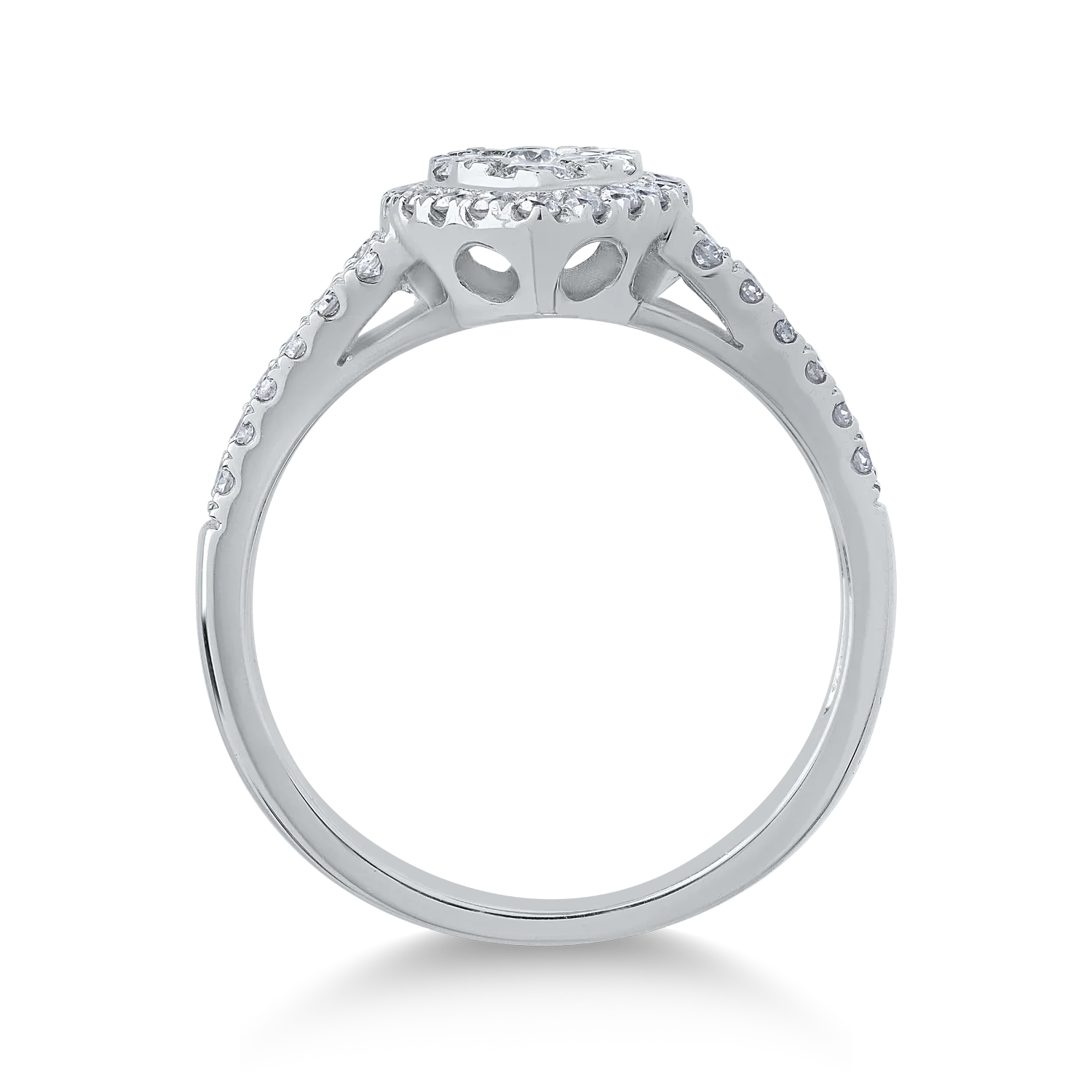 18K fehérarany gyűrű 0.85ct gyémántokkal