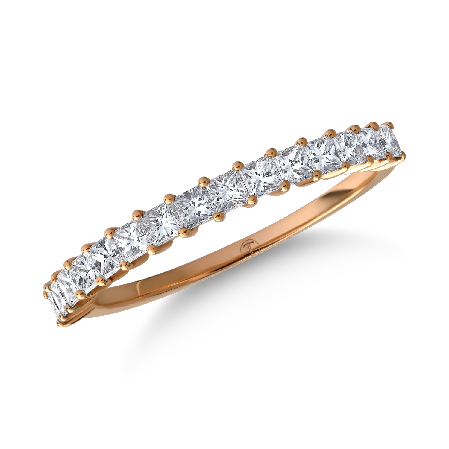 18K rózsaszín arany gyűrű 0.64ct gyémántokkal