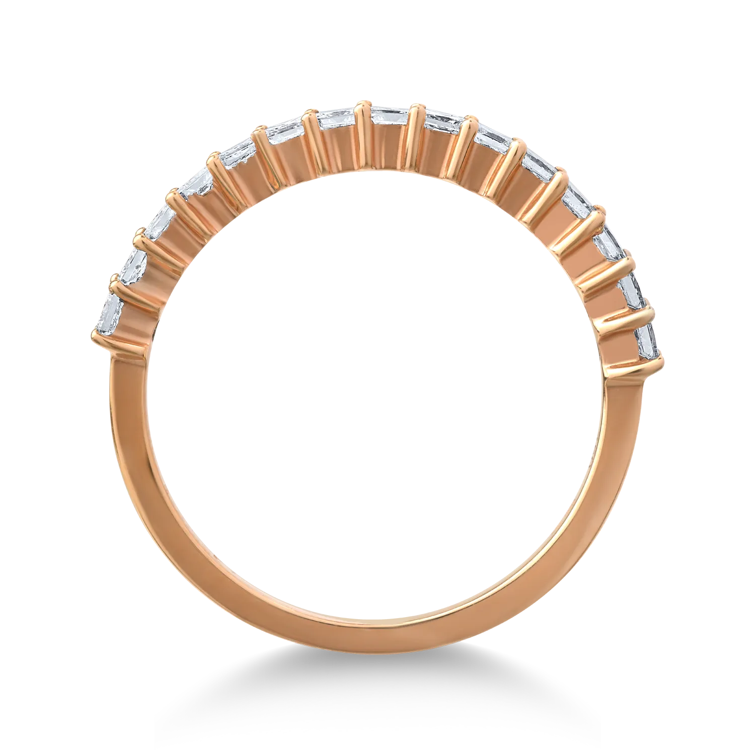 18K rózsaszín arany gyűrű 0.64ct gyémántokkal