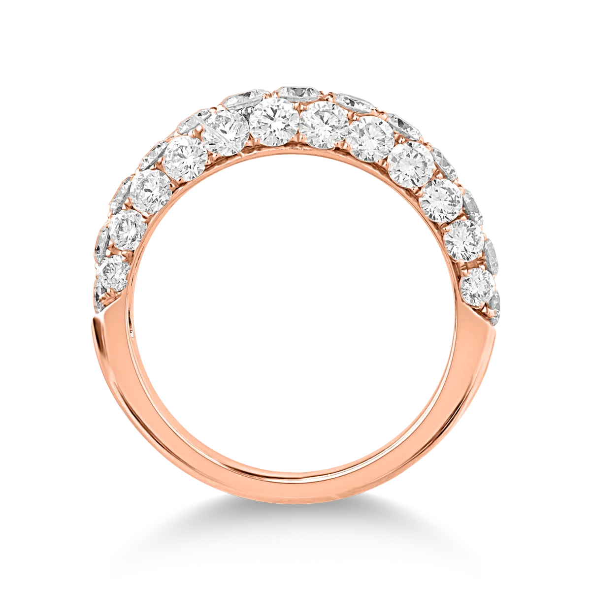 Inel din aur roz cu diamante de 2.03ct