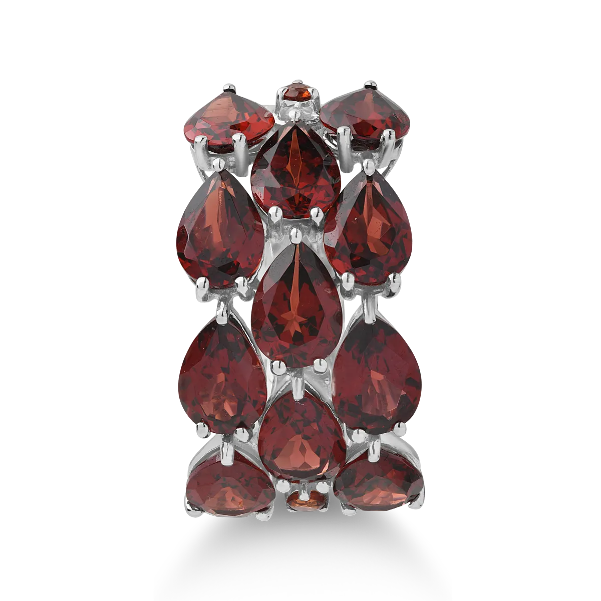Inel din aur alb de 14K cu granate de 9.14ct