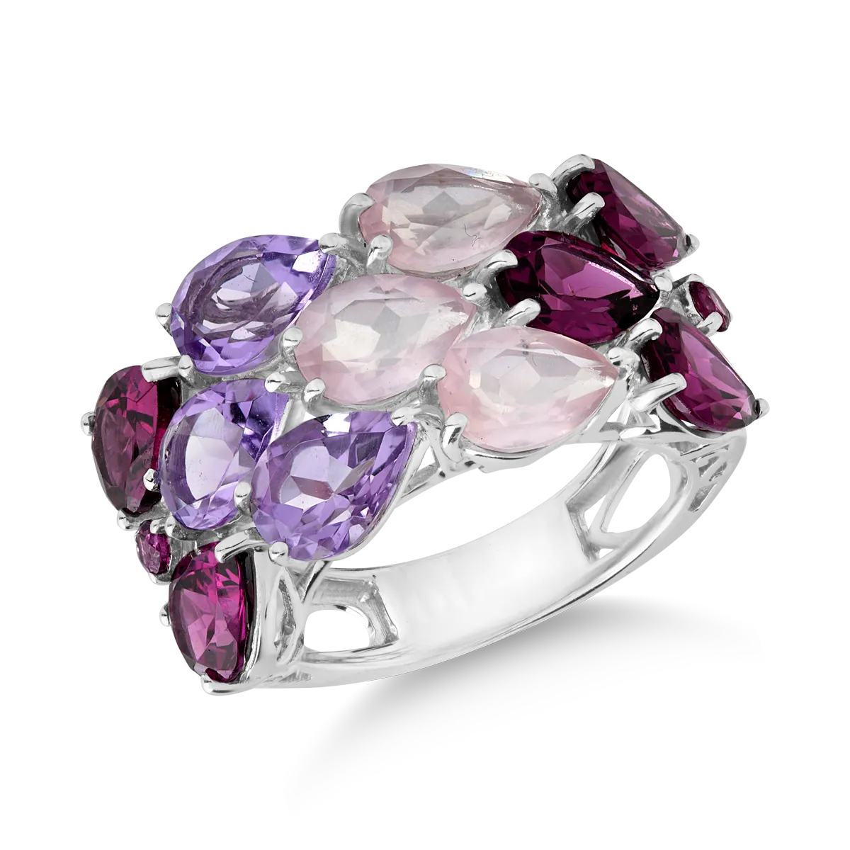 Inel din aur alb cu pietre semipretioase de 8.3ct