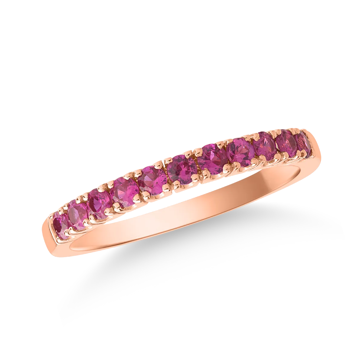 Пръстен от розово злато 14K с рубини 0.36ct