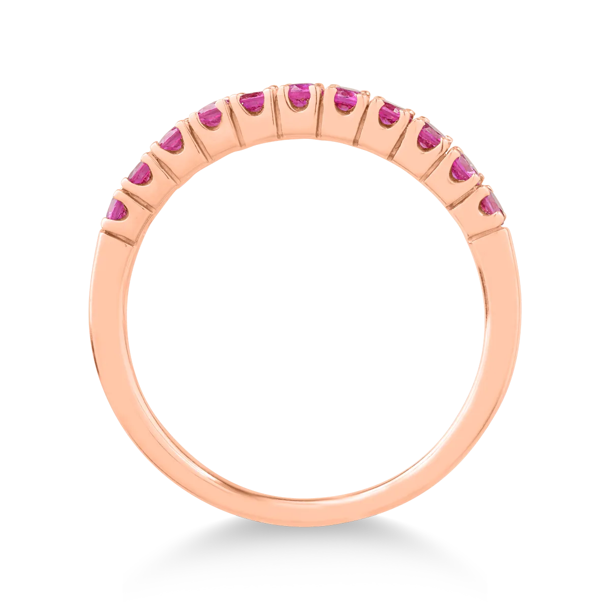 Пръстен от розово злато 14K с рубини 0.36ct