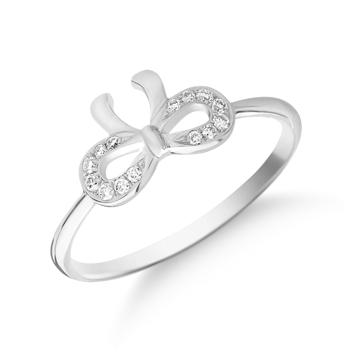 Fehérarany masnis gyűrű 0.07ct gyémántokkal-116015