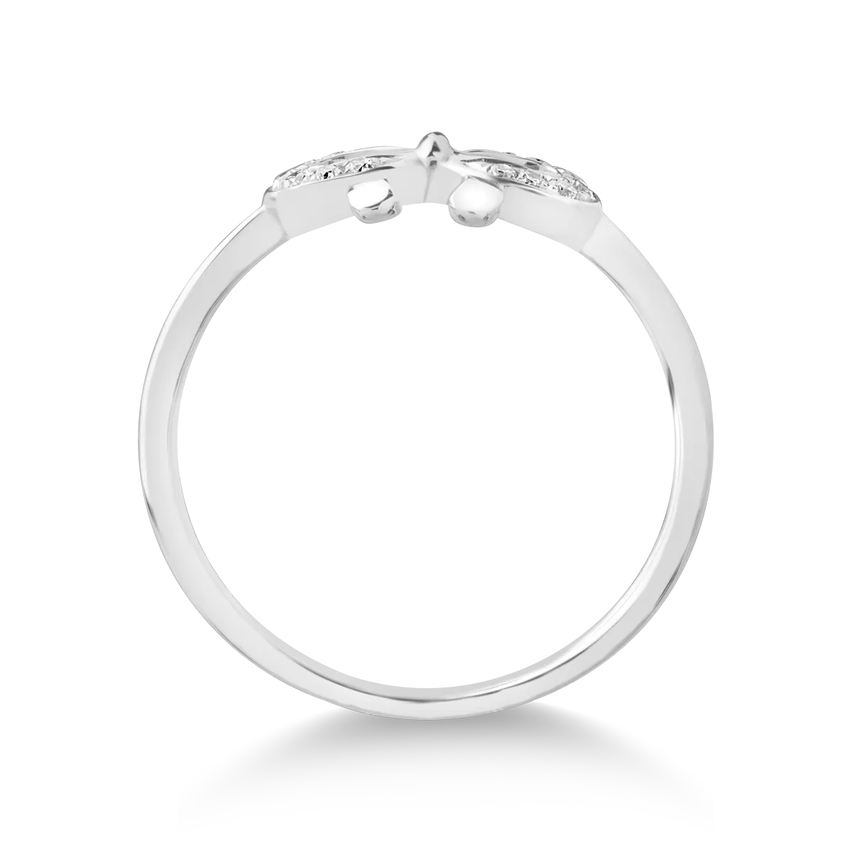 Fehérarany masnis gyűrű 0.07ct gyémántokkal