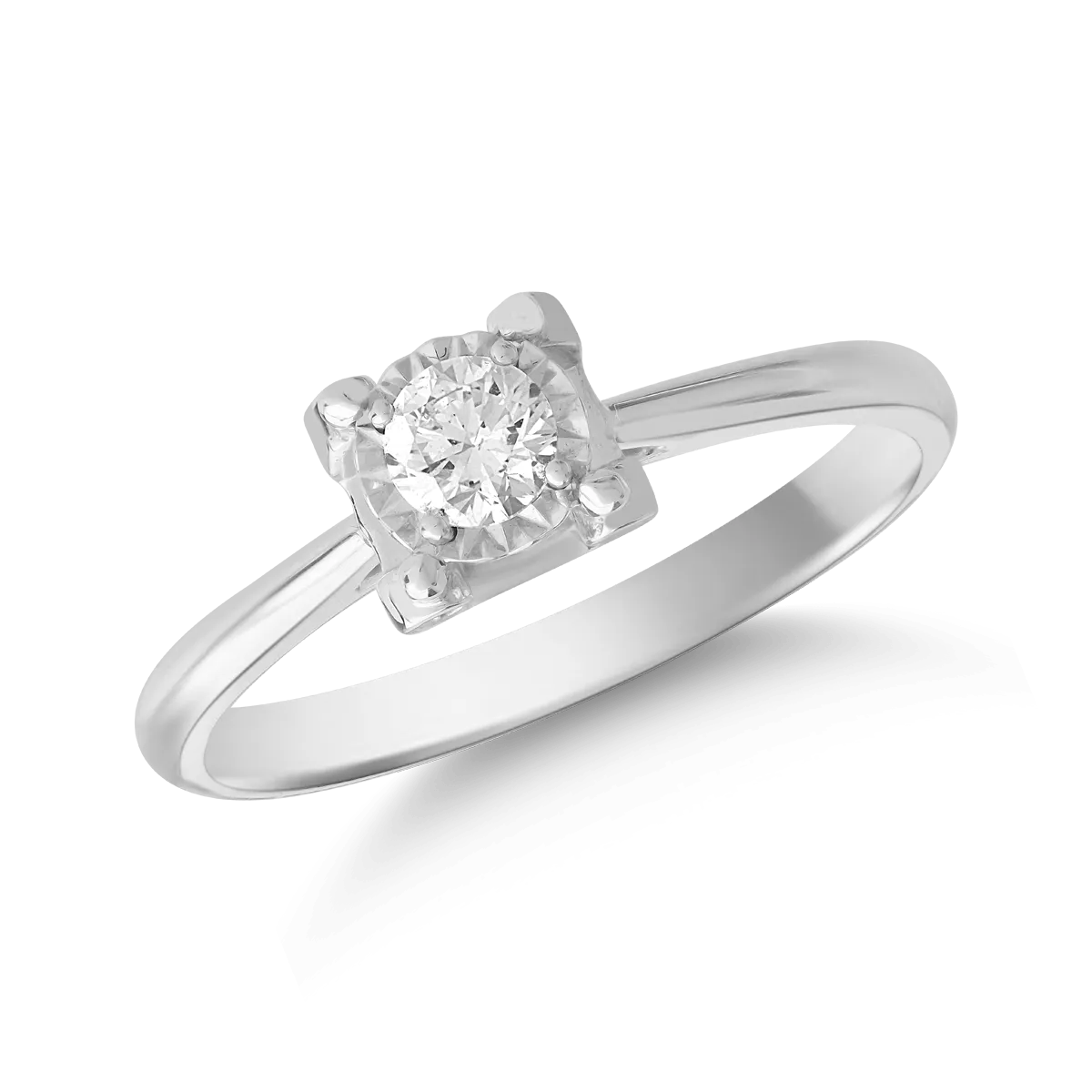 18K white gold ring with 0.18ct diamond