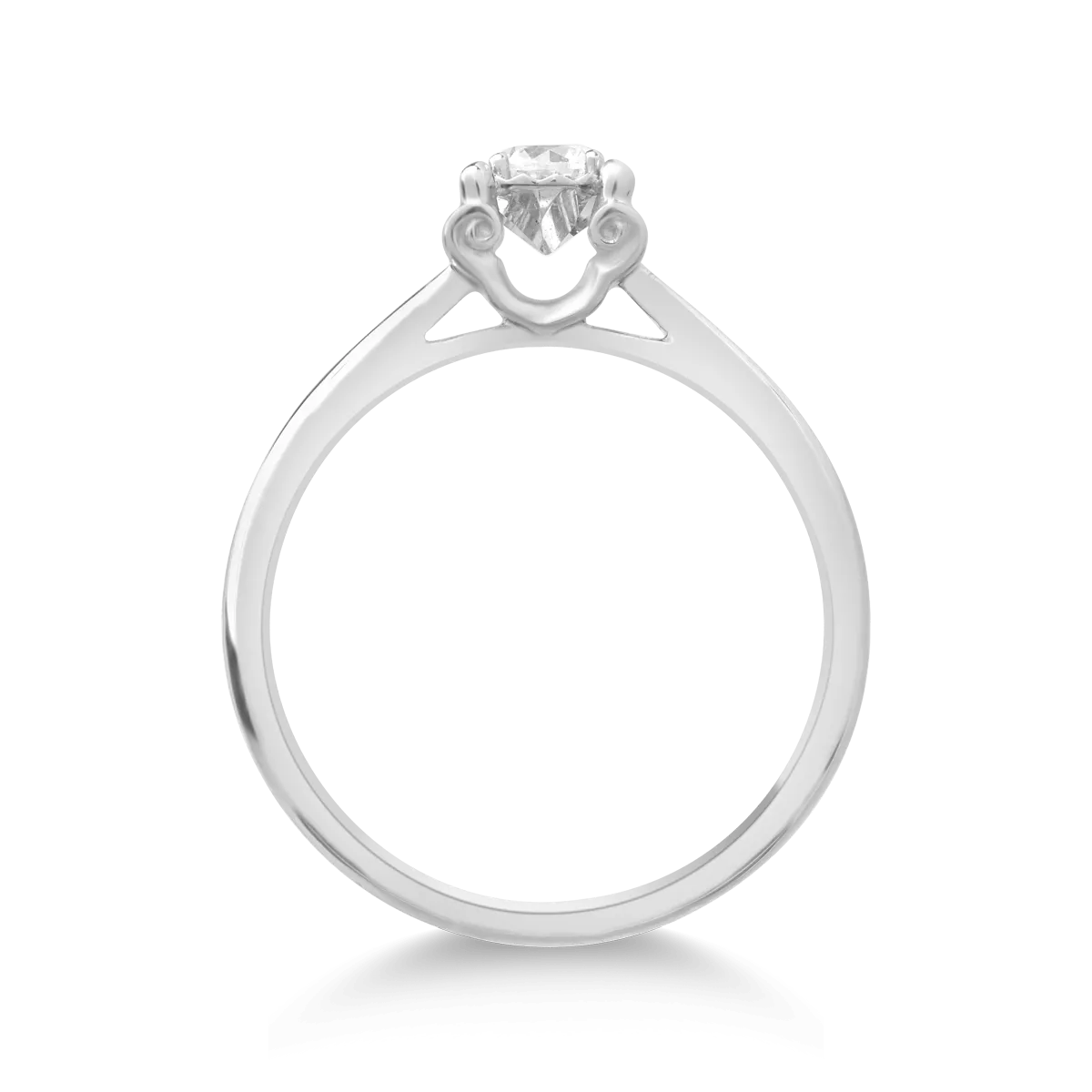 Inel din aur alb de 18K cu diamant de 0.18ct