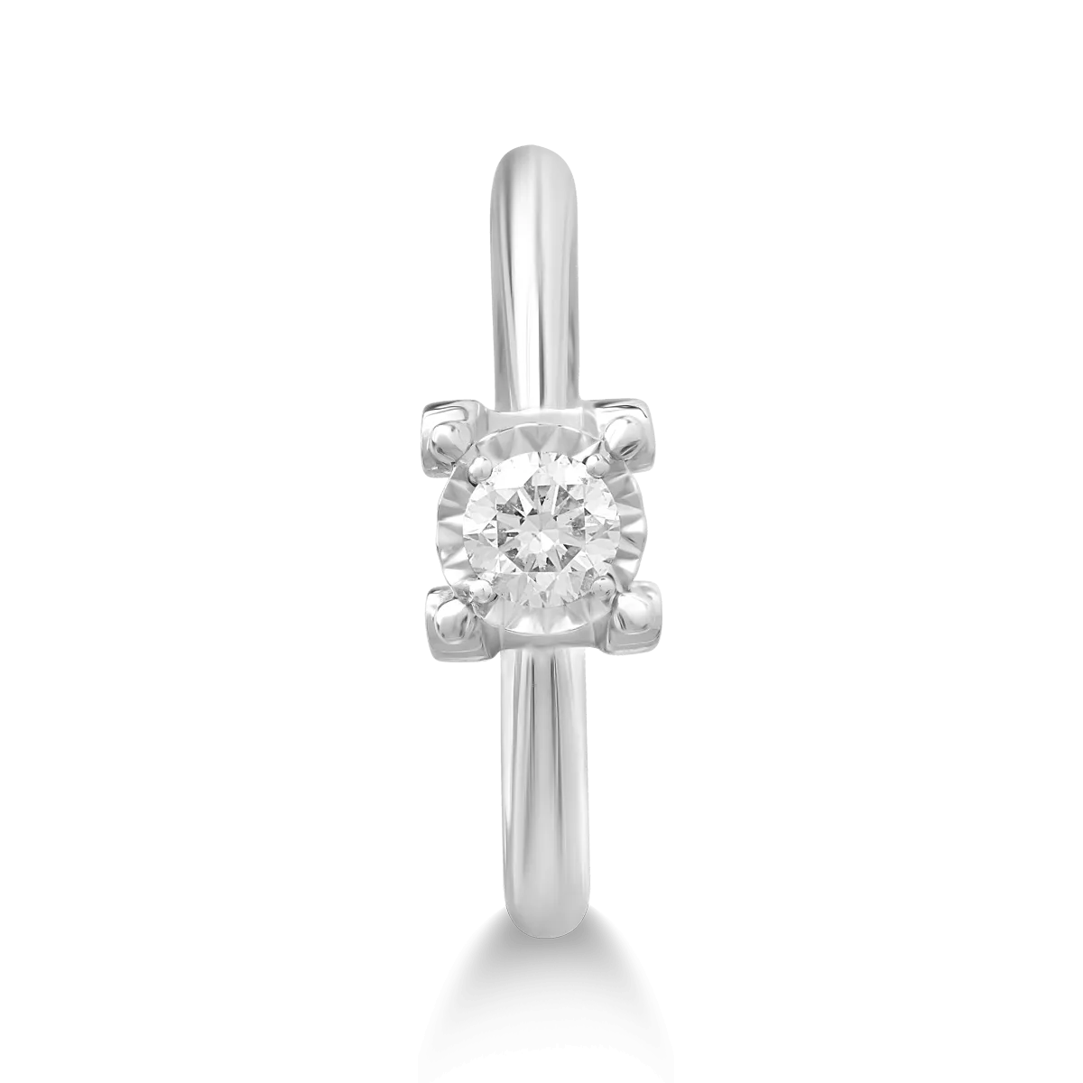 Inel din aur alb de 18K cu diamant de 0.18ct