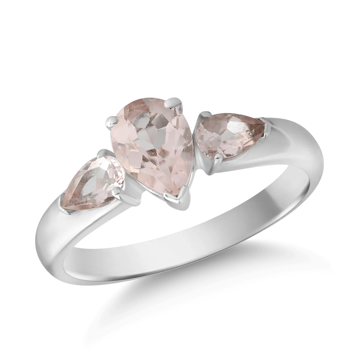 Inel din aur alb de 14K cu morganite de 1.2ct