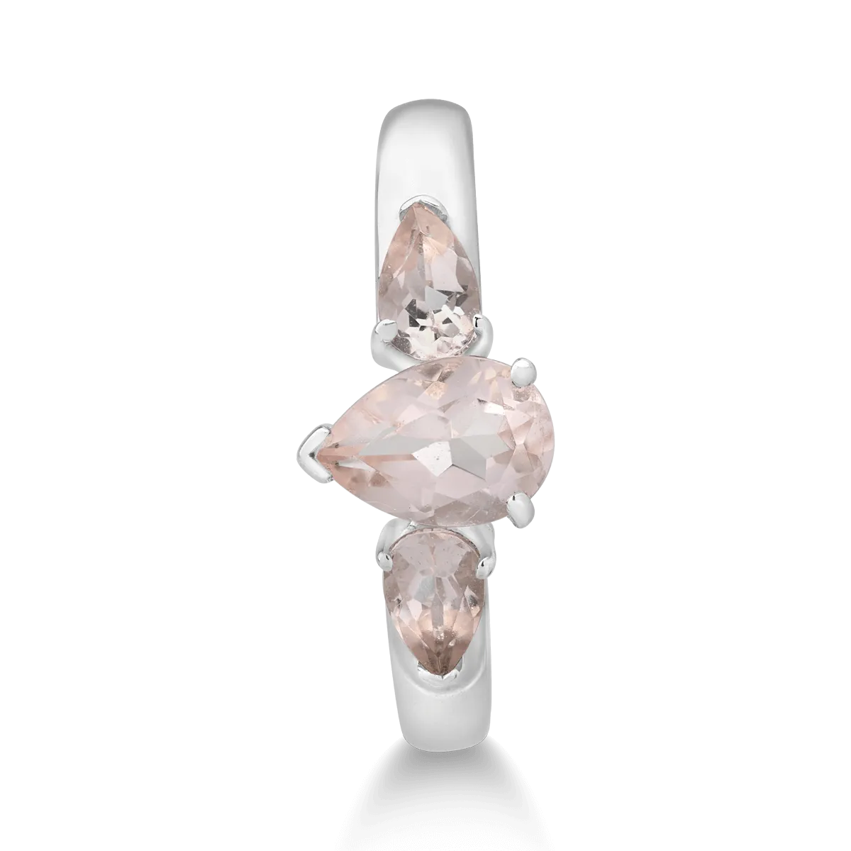 Inel din aur alb de 14K cu morganite de 1.2ct