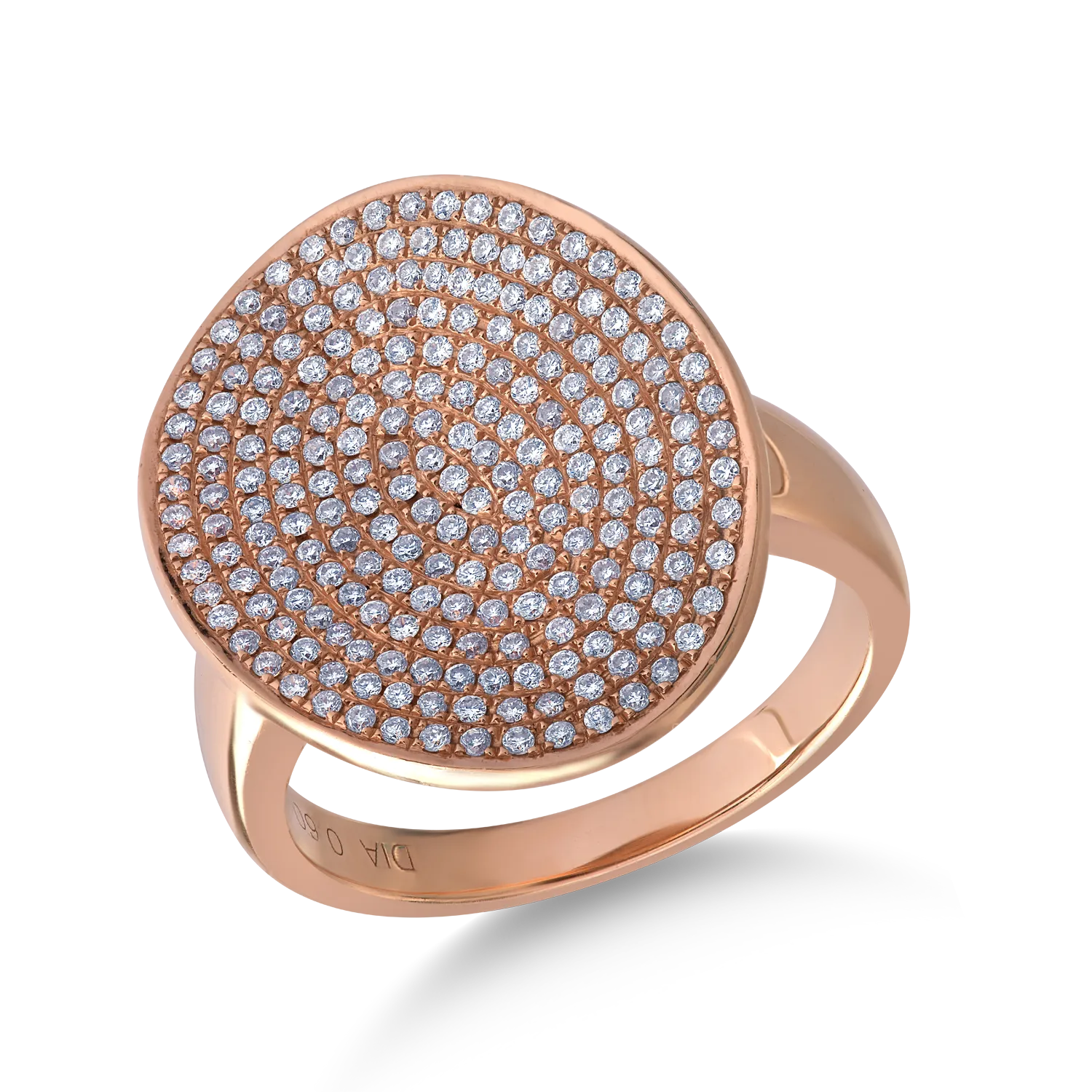 14K rose gold ring with 0.657ct diamonds