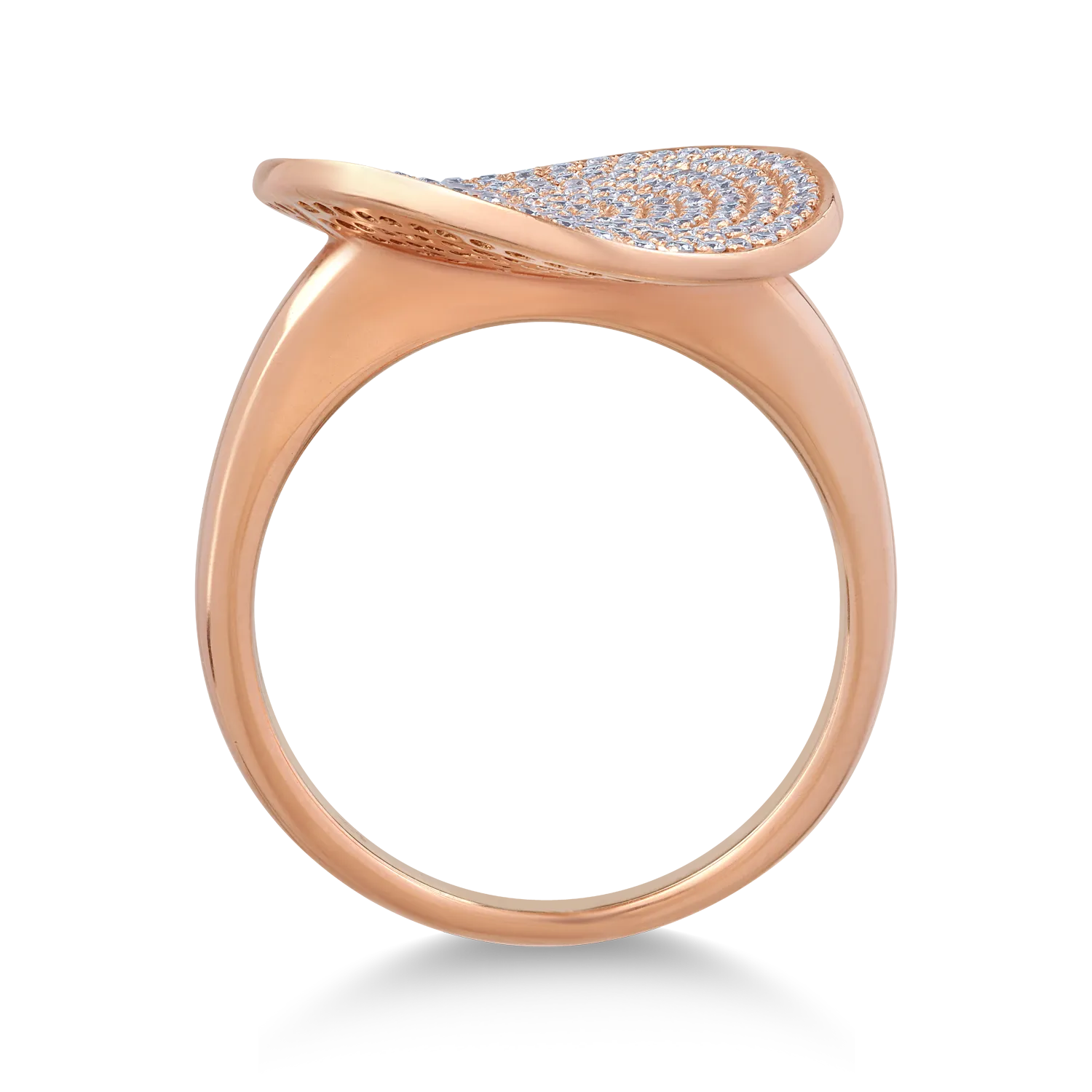 14K rose gold ring with 0.657ct diamonds