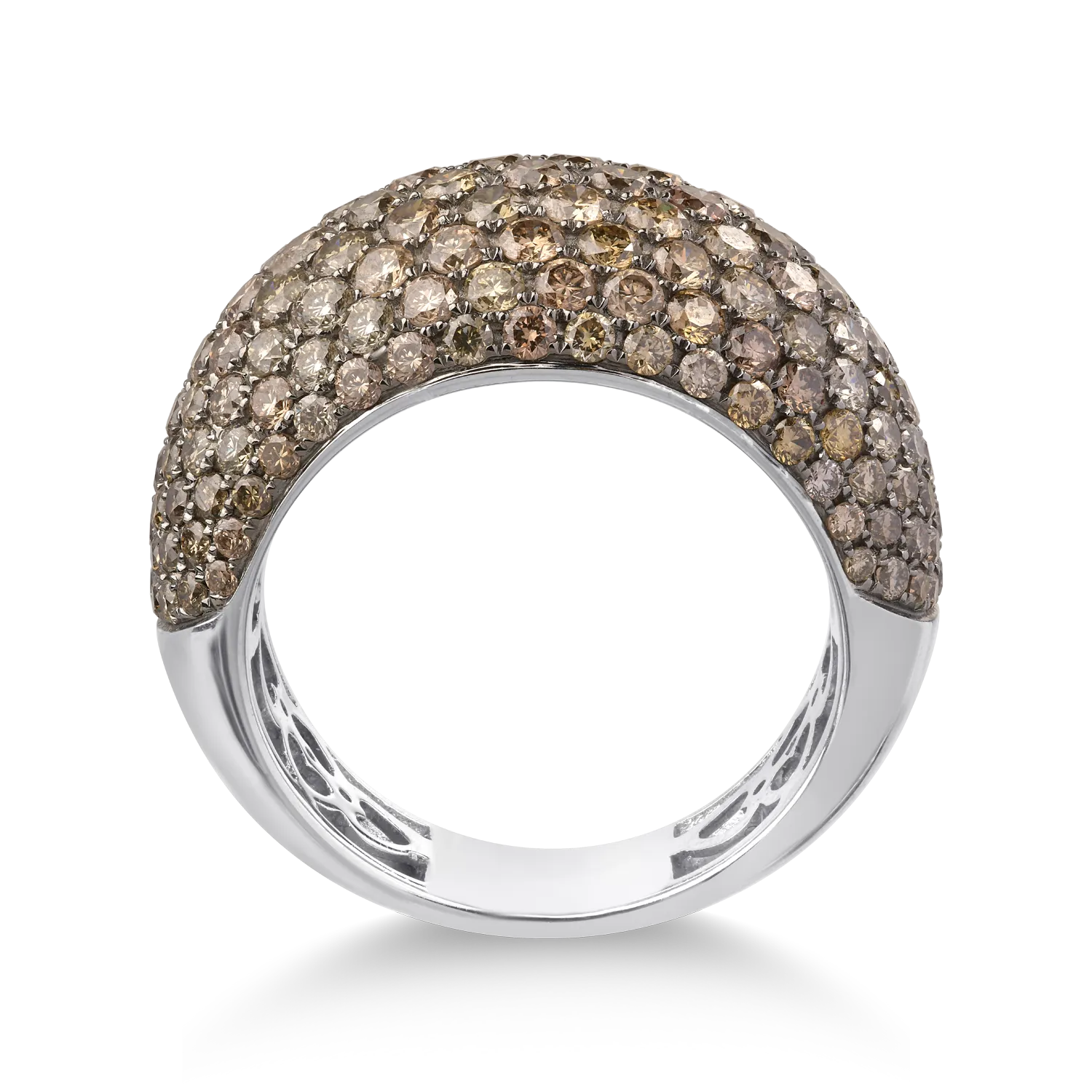 Inel din aur alb cu diamante maro de 3.37ct