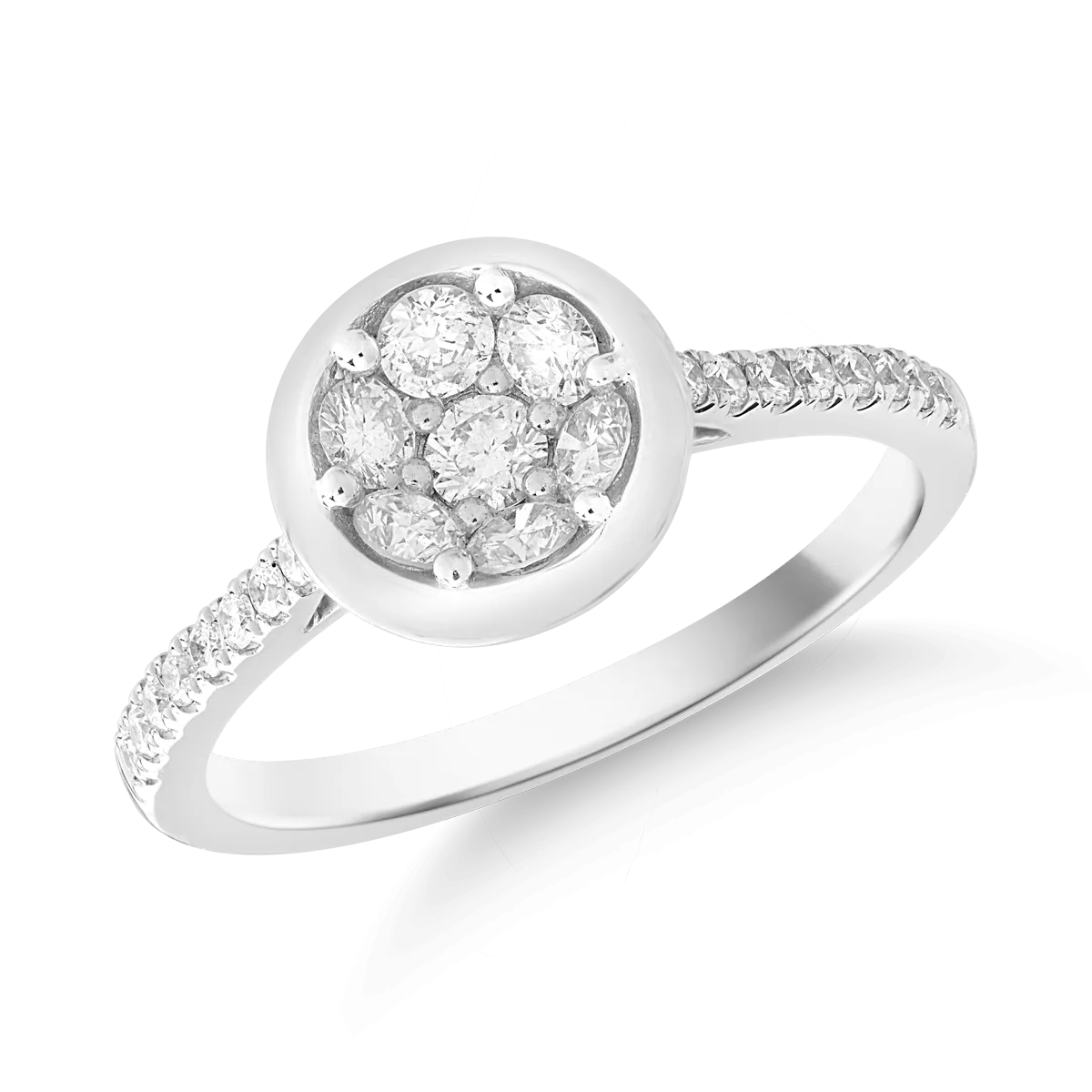 Gyűrű 14K-os fehér aranyból 0.6ct gyémánttal
