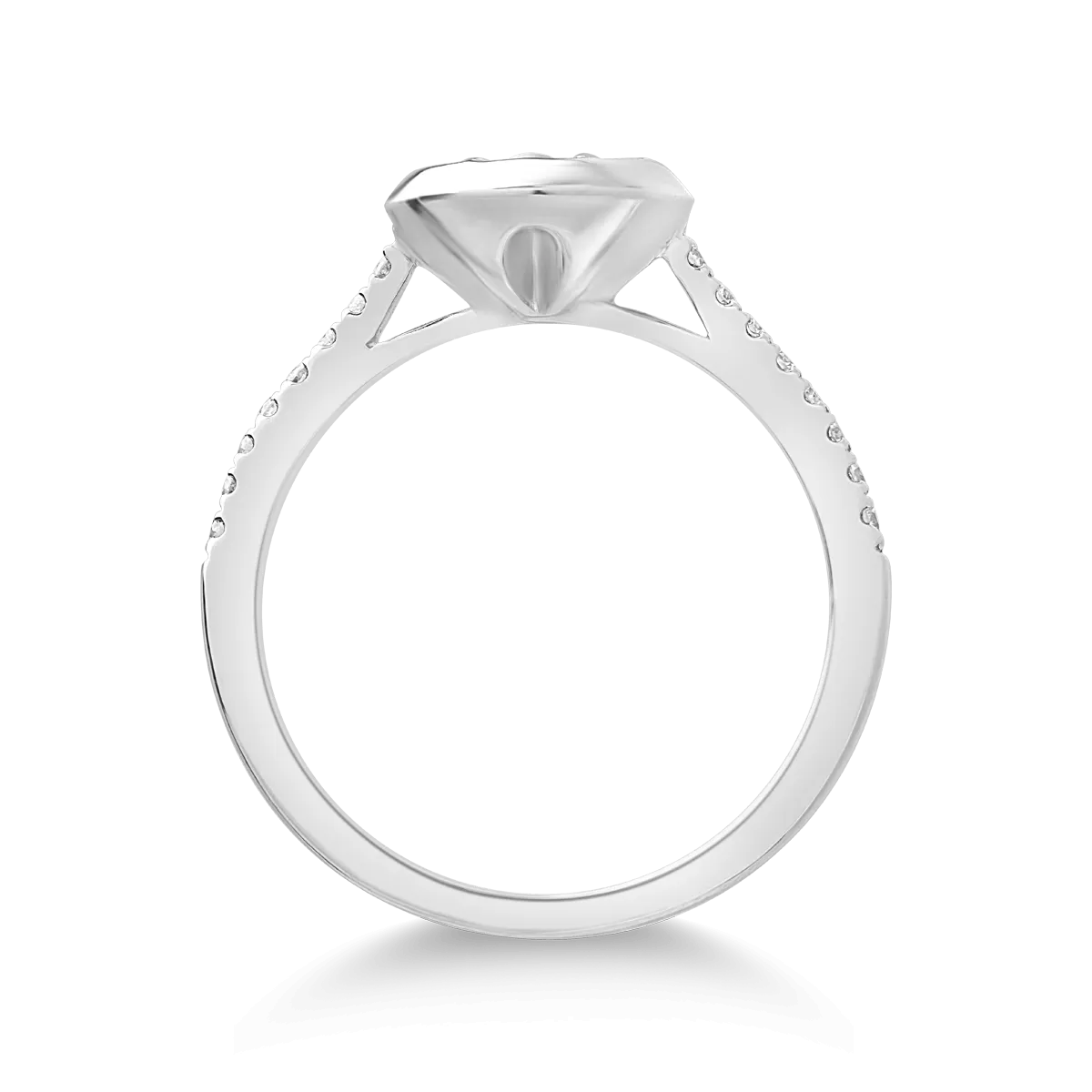 Inel din aur alb de 14K cu diamante de 0.6ct