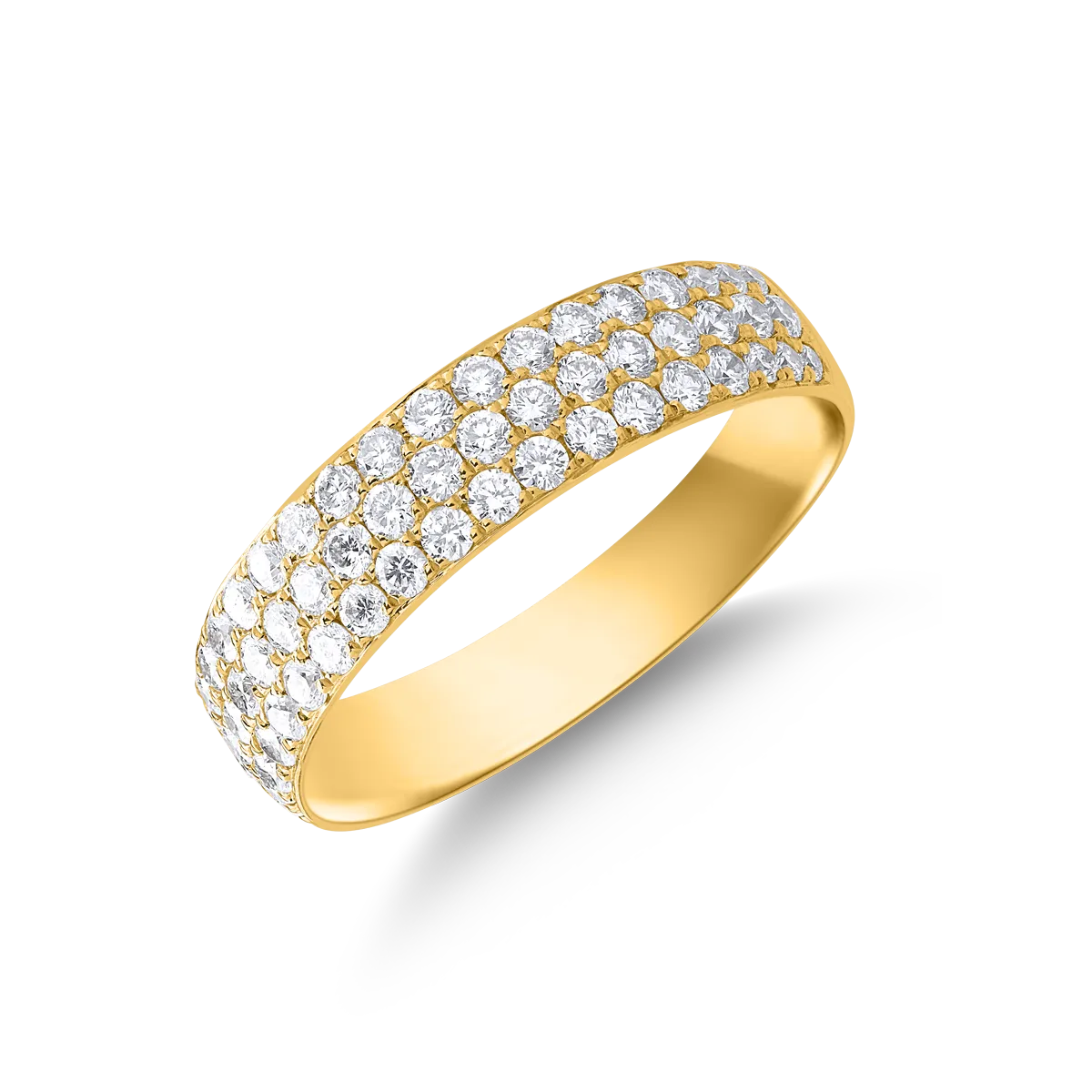 14K sárga arany gyűrű 0.91ct gyémántokkal