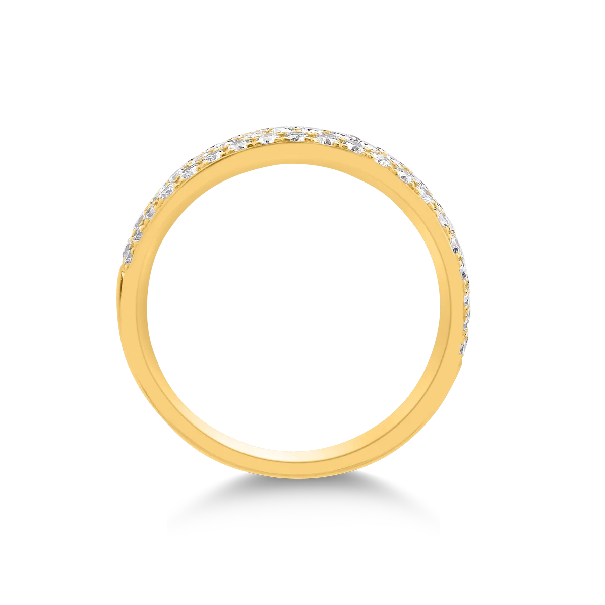14K sárga arany gyűrű 0.91ct gyémántokkal