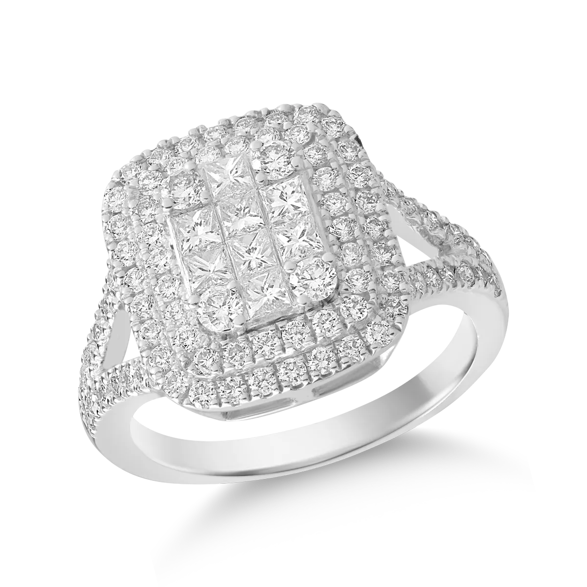 14K white gold ring with 1ct diamonds