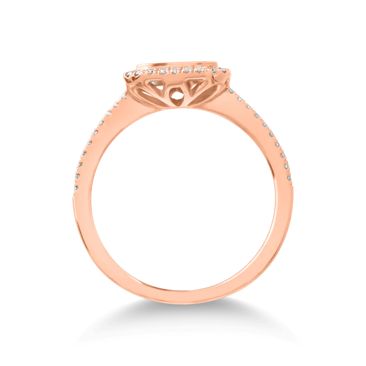 Inel din aur roz de 14K cu diamante de 0.62ct
