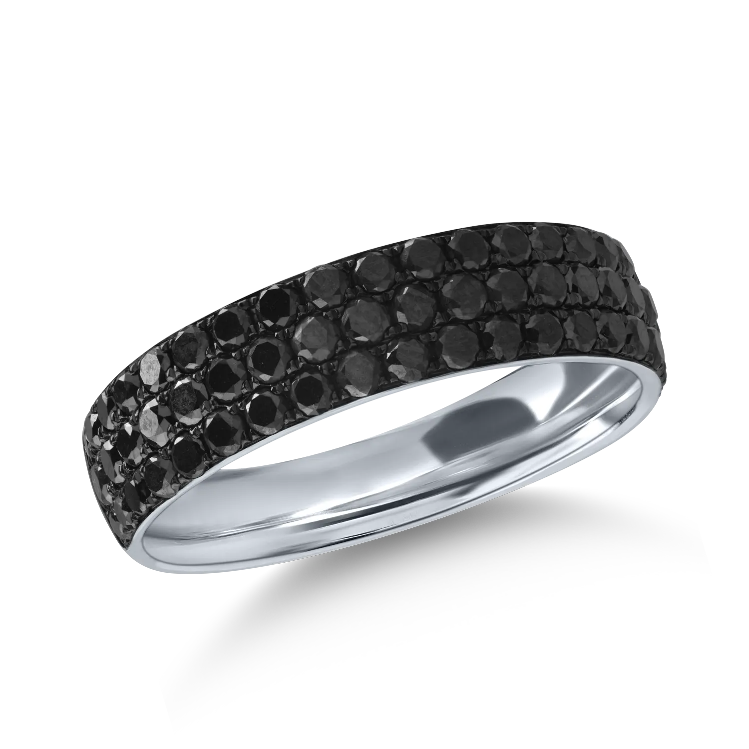 Half eternity ring in white gold with 1.12ct black diamonds