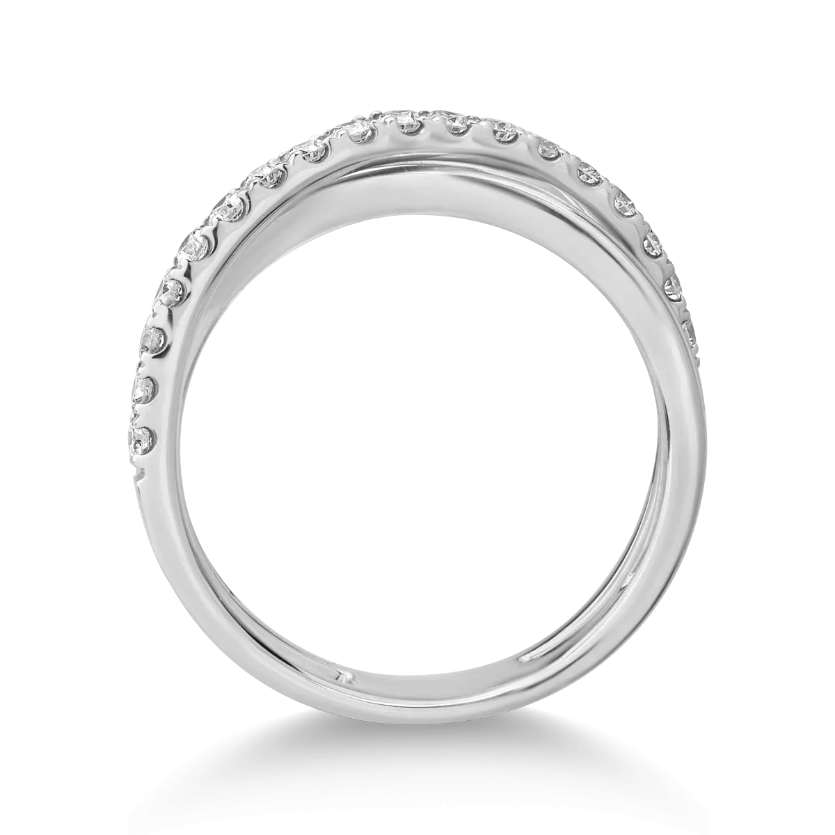 14 karátos fehérarany gyűrű 0.47 karátos gyémántokkal