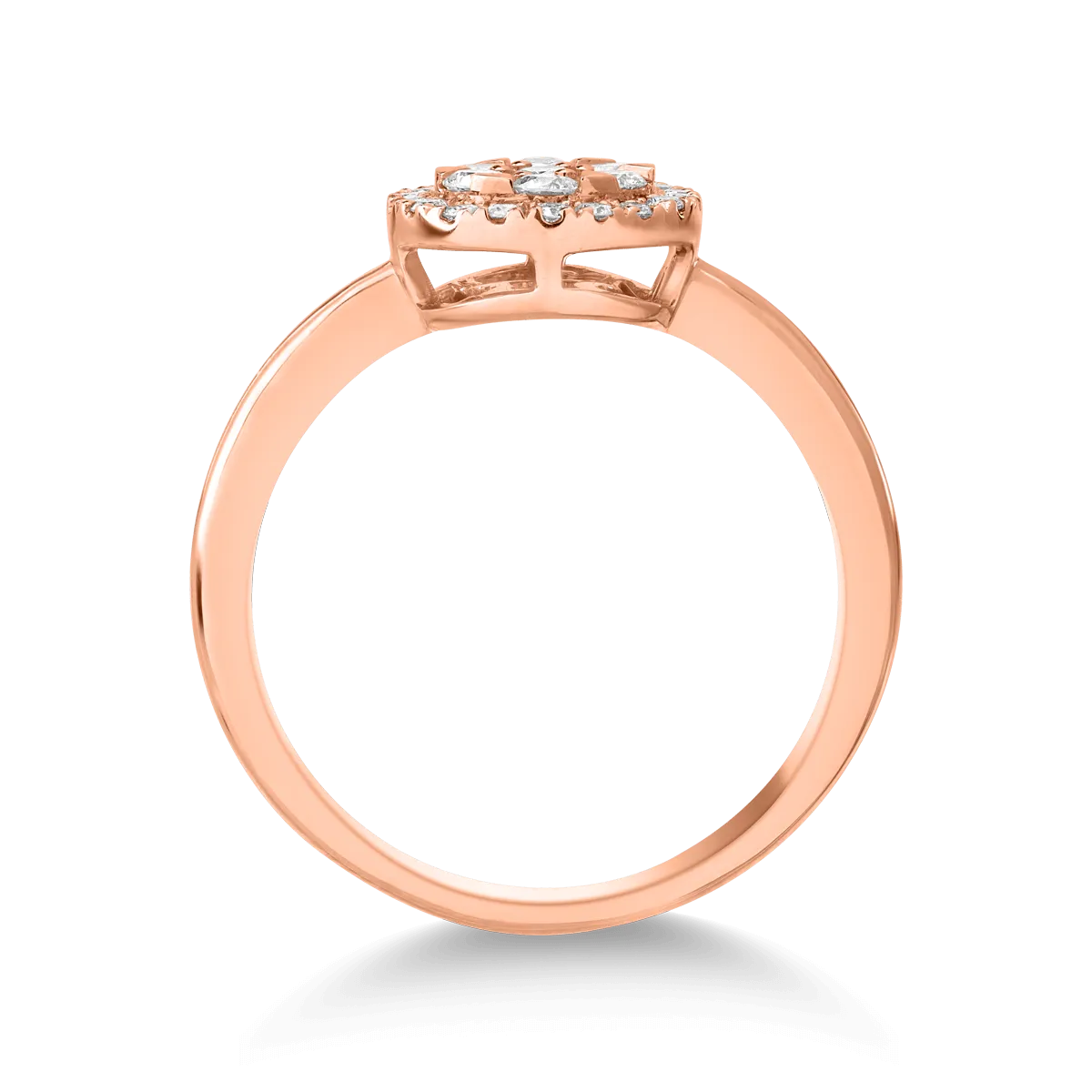 14K rose gold ring with 0.41ct diamonds