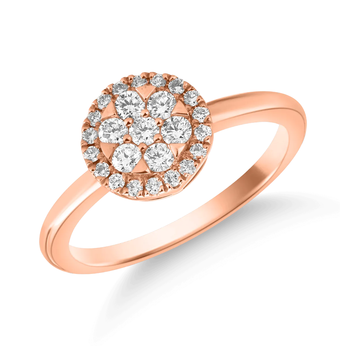 Pierścionek z 14K różowego złota i diamenty 0.42kr