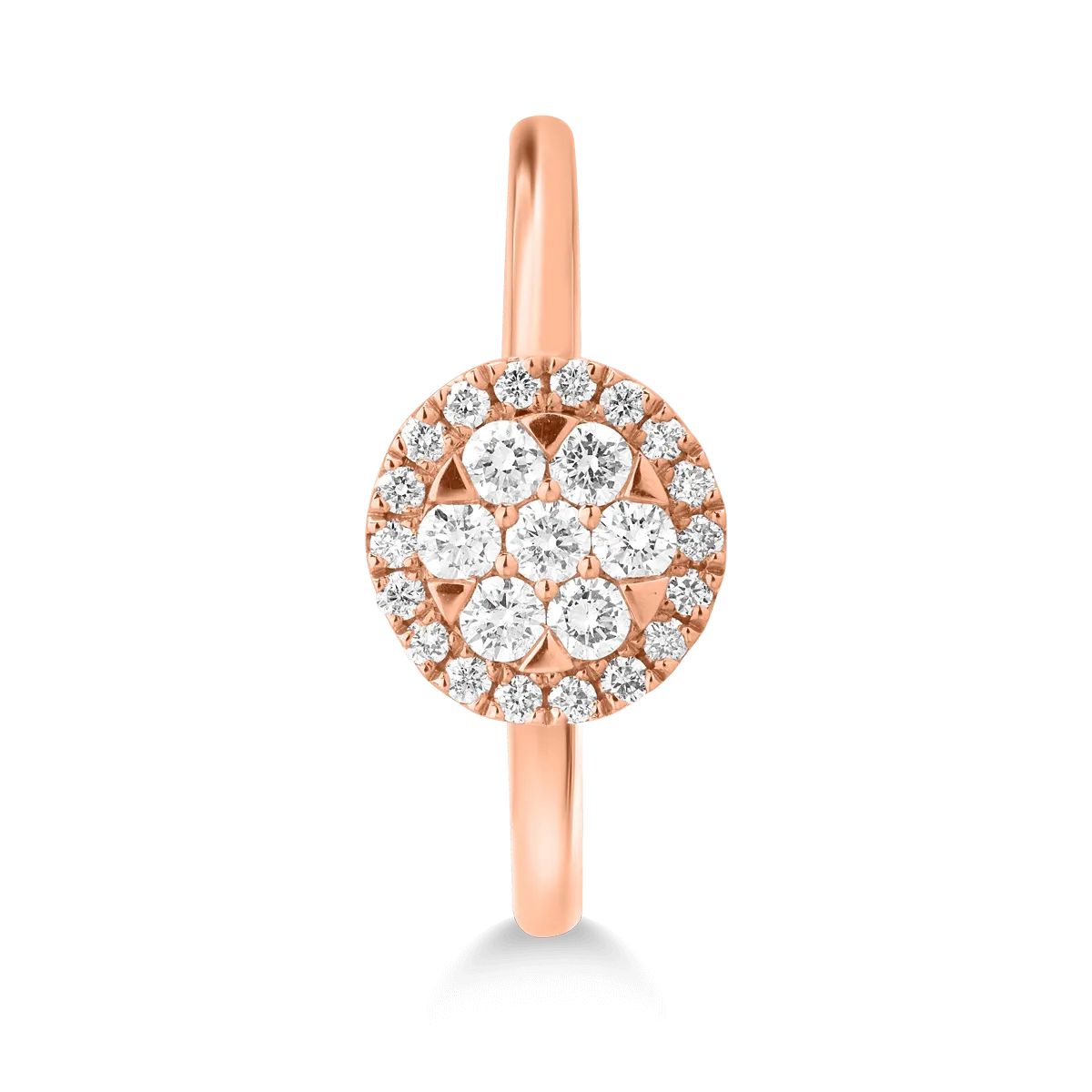 Pierścionek z 14K różowego złota i diamenty 0.42kr