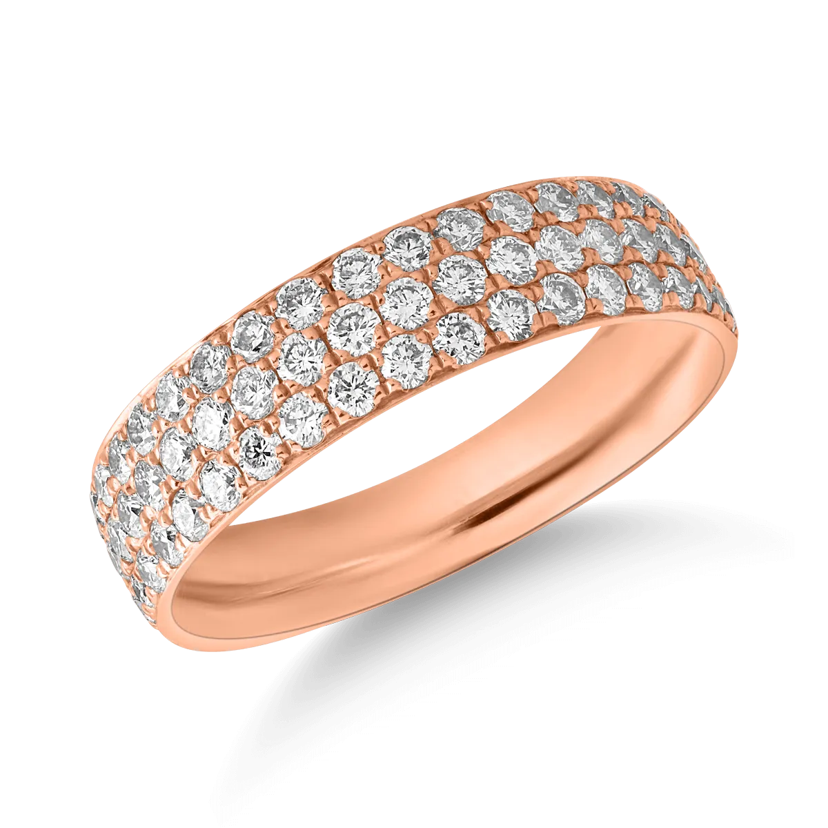 Gyűrű 14K-os rózsaszín aranyból 0.92ct gyémánttal