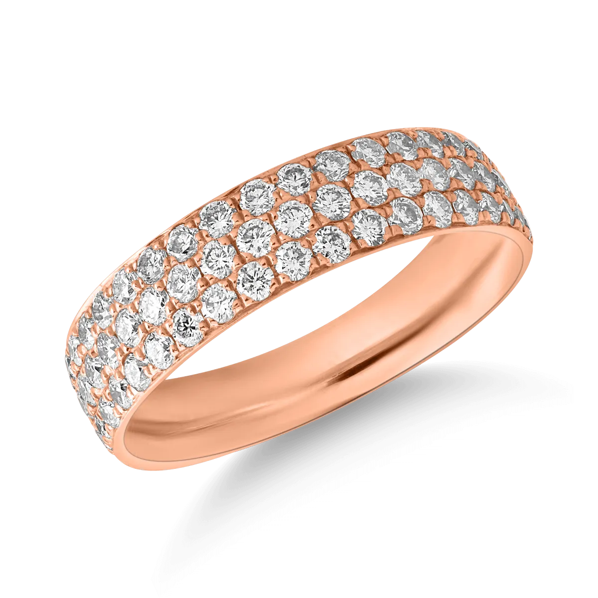 14K rose gold ring with 0.92ct diamonds