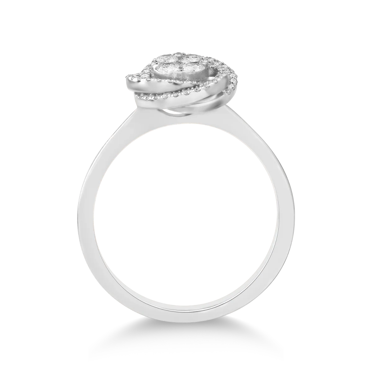 Inel din aur alb de18K cu diamante de 0.65ct