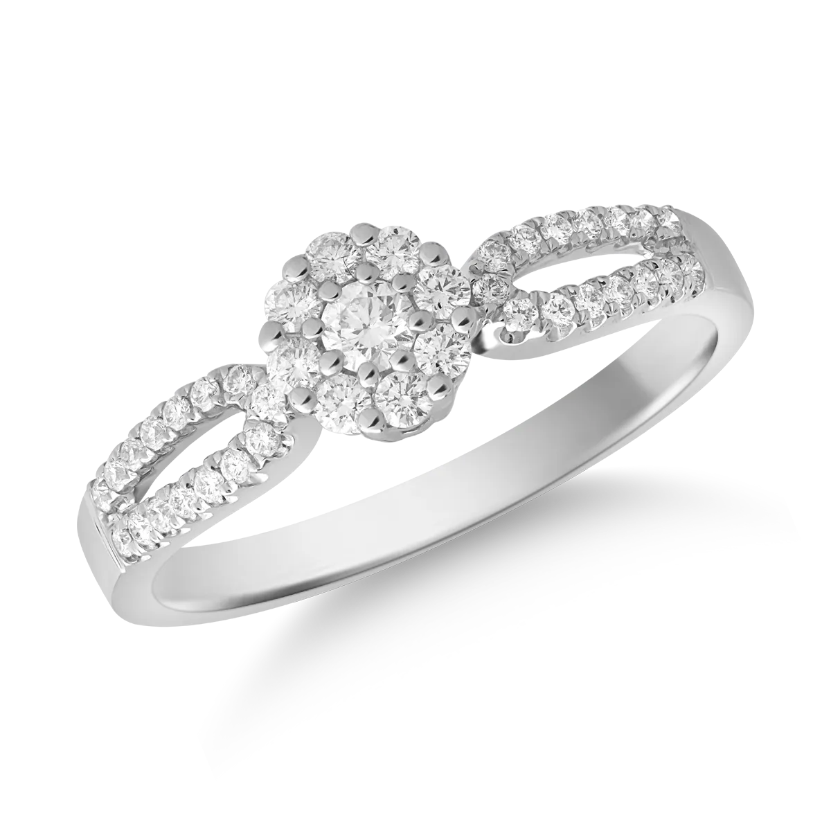 Inel din aur alb cu diamante de 0.31ct
