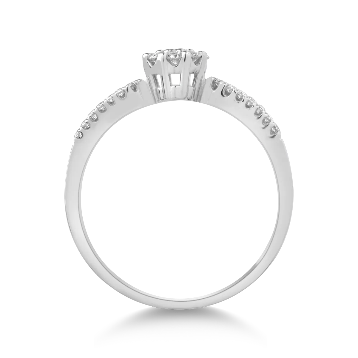 Пръстен от бяло злато 18K с диаманти 0.31ct