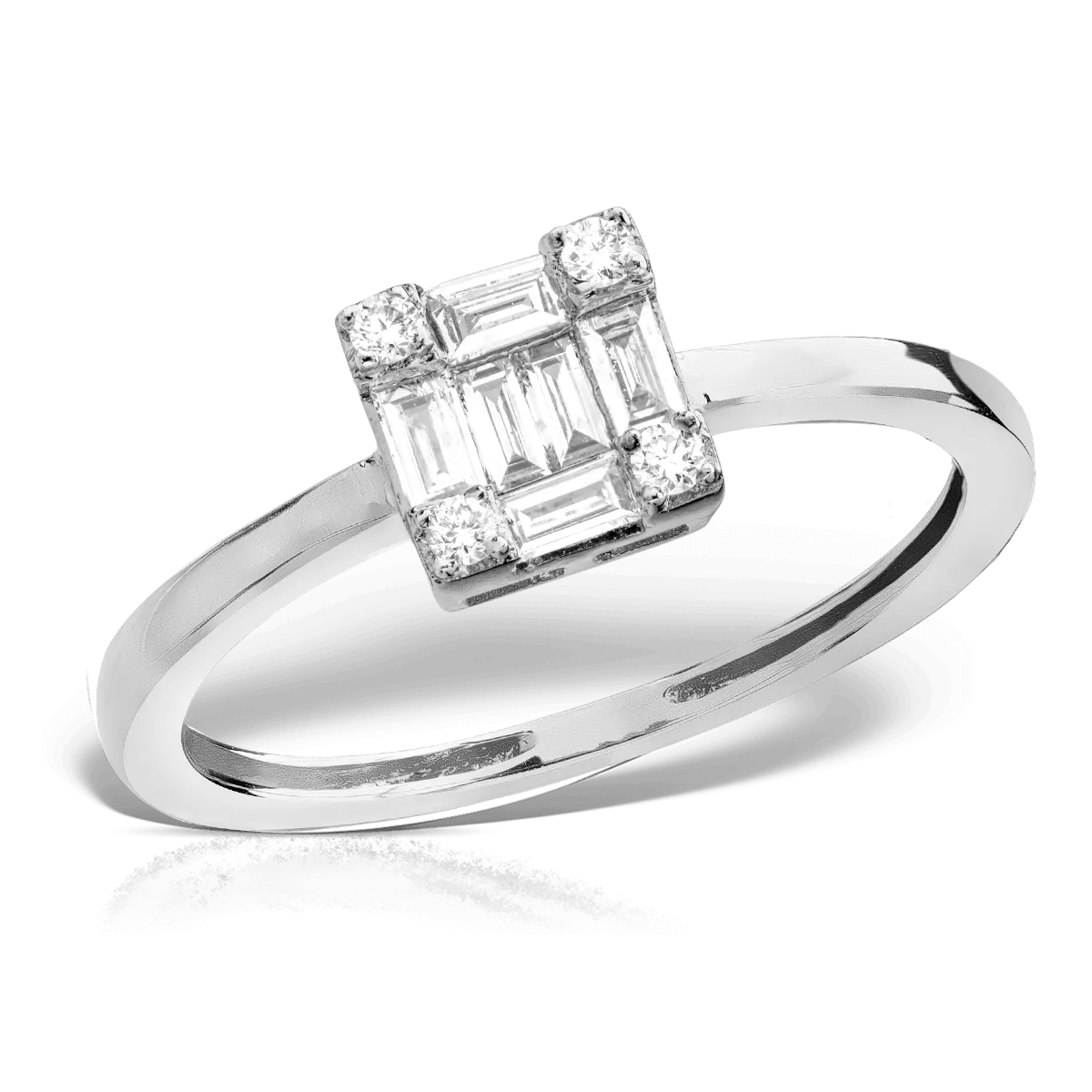 18K white gold ring with 0.276ct diamonds