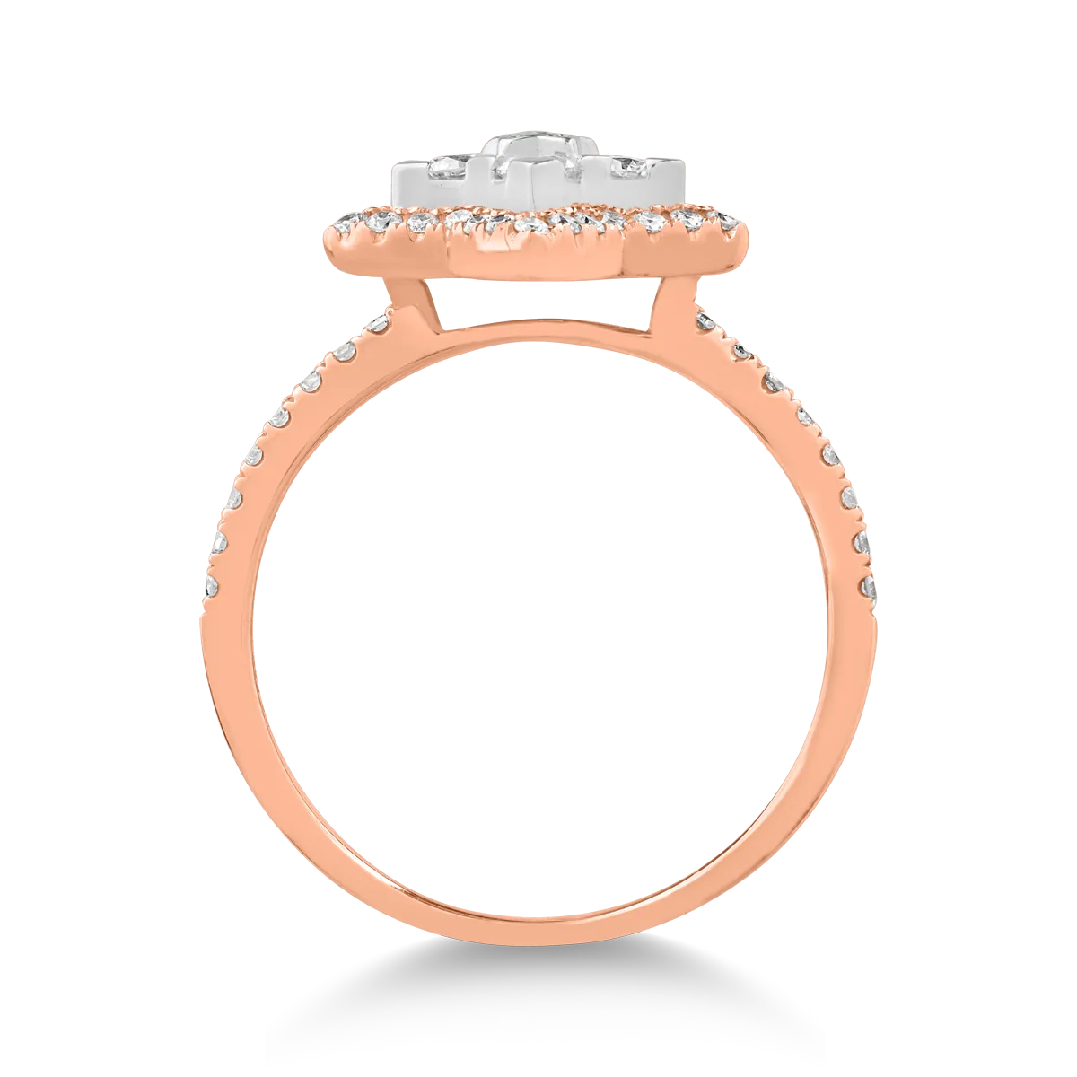 18K rose gold star ring with 0.6ct diamonds
