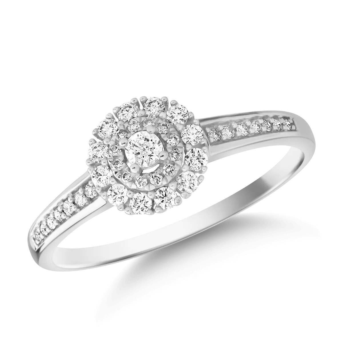 Gyűrű 18K-os fehér aranyból 0.05ct gyémánttal és 0.23ct gyémánttal