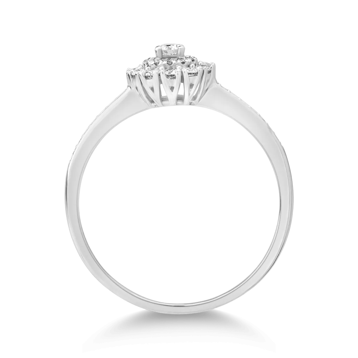 18K white gold ring with 0.05ct diamond and 0.23ct diamonds