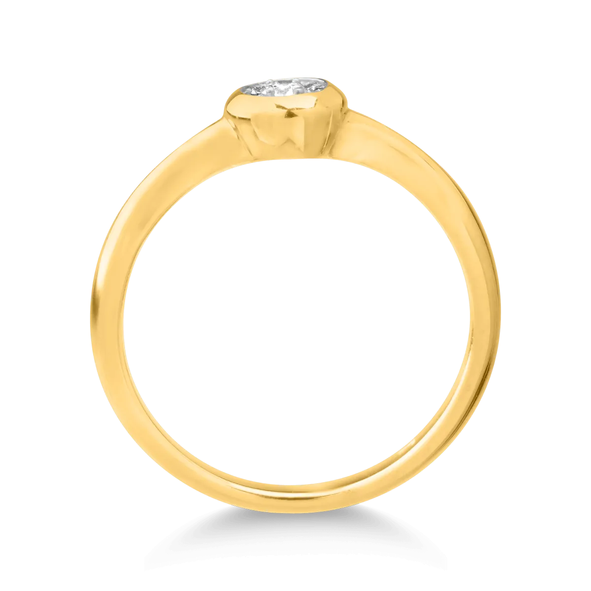 Inel din aur galben cu diamant de 0.05ct si diamante de 0.03ct
