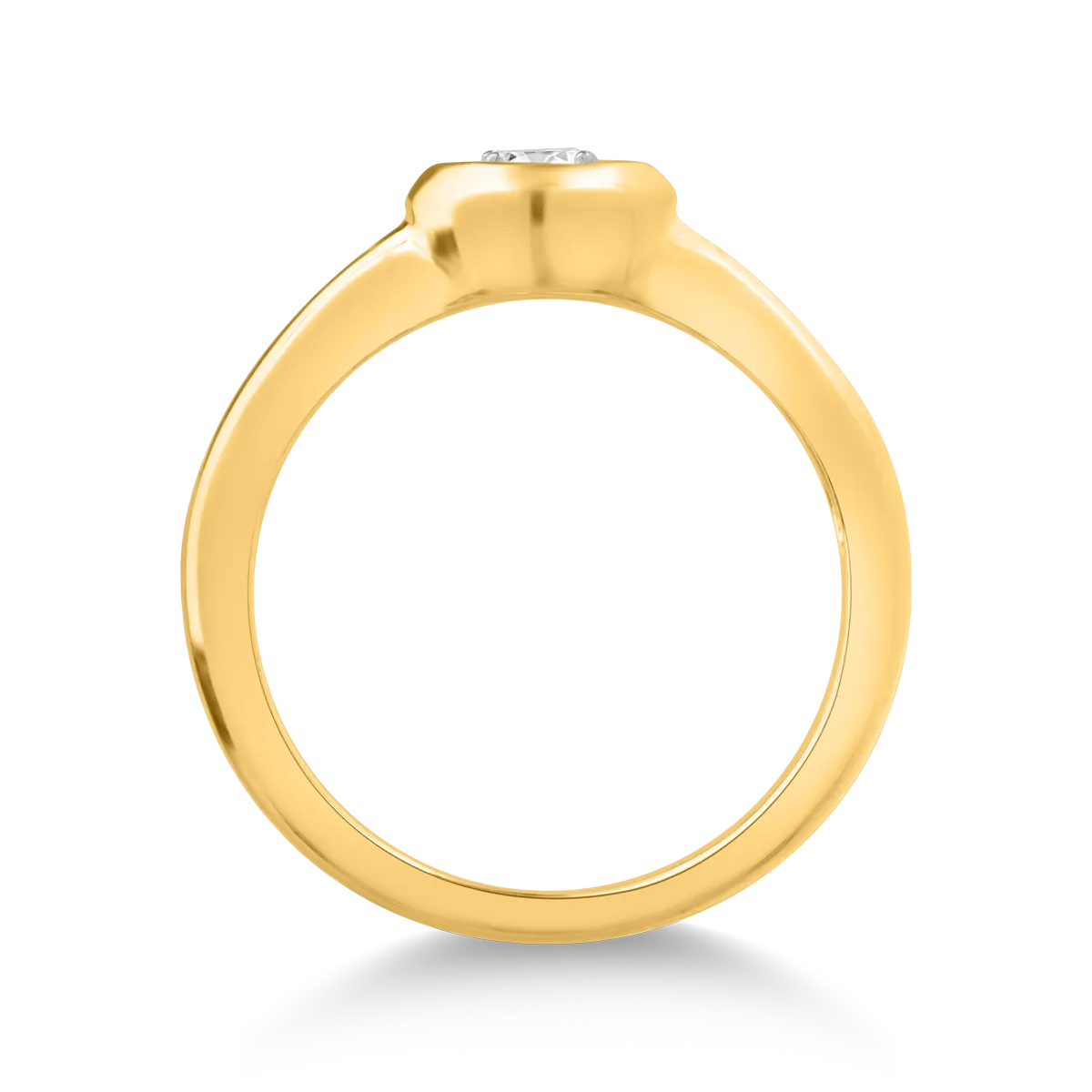 18K yellow gold ring with 0.12ct diamond and 0.05ct diamonds