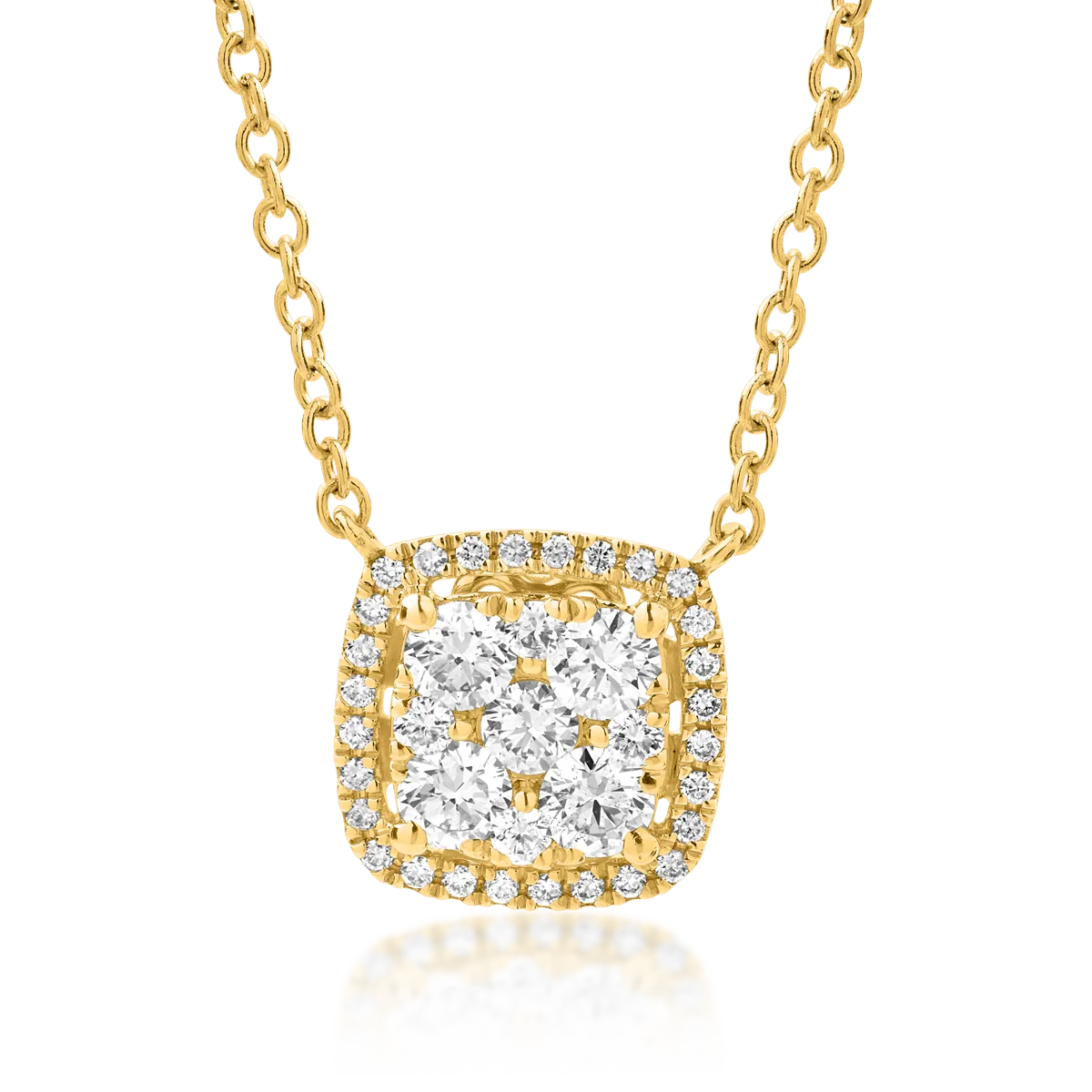 Lant cu pandantiv din aur galben cu diamante de 0.73ct