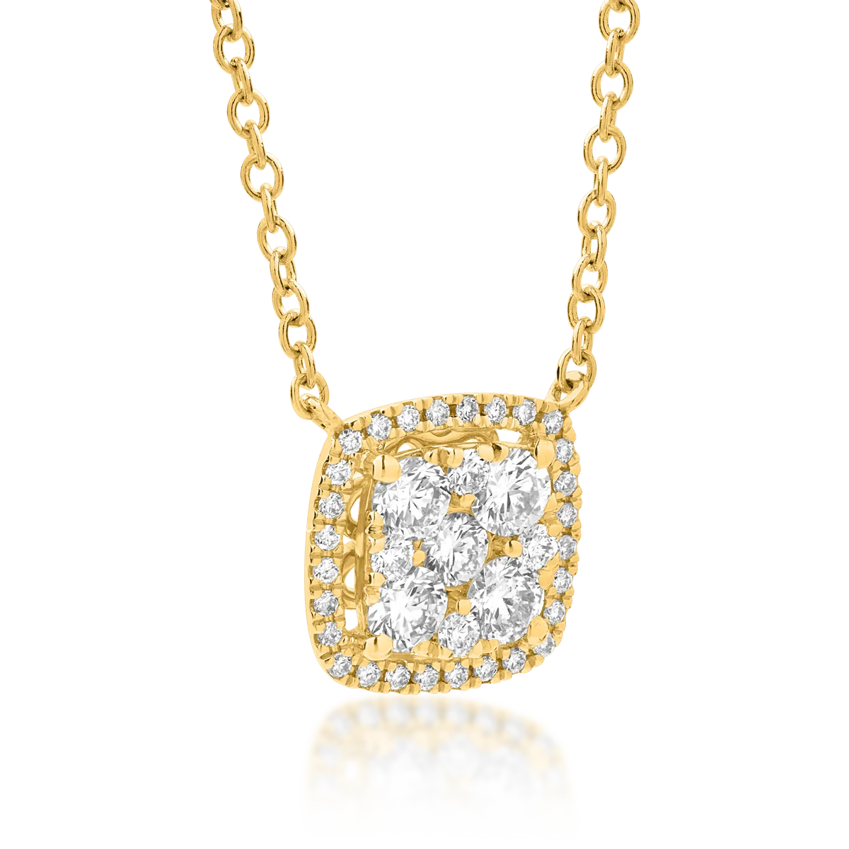 18k sárga arany medál nyaklánc gyémántokkal 0.73ct