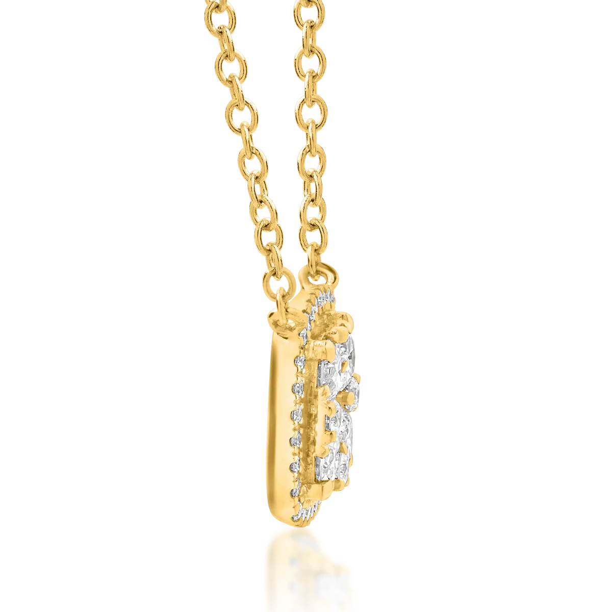 18k sárga arany medál nyaklánc gyémántokkal 0.73ct