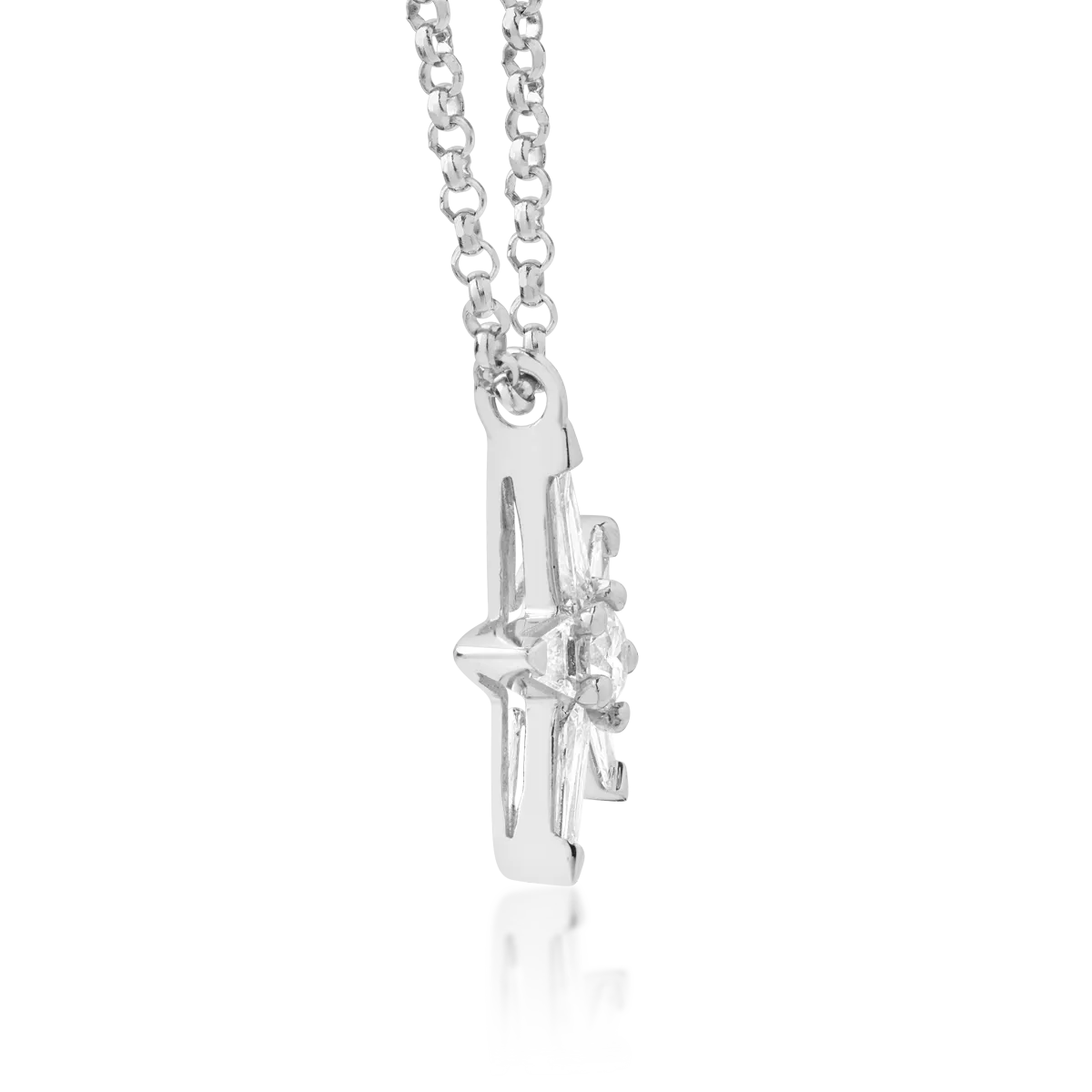 18K white gold star pendant necklace with 0.27ct diamonds