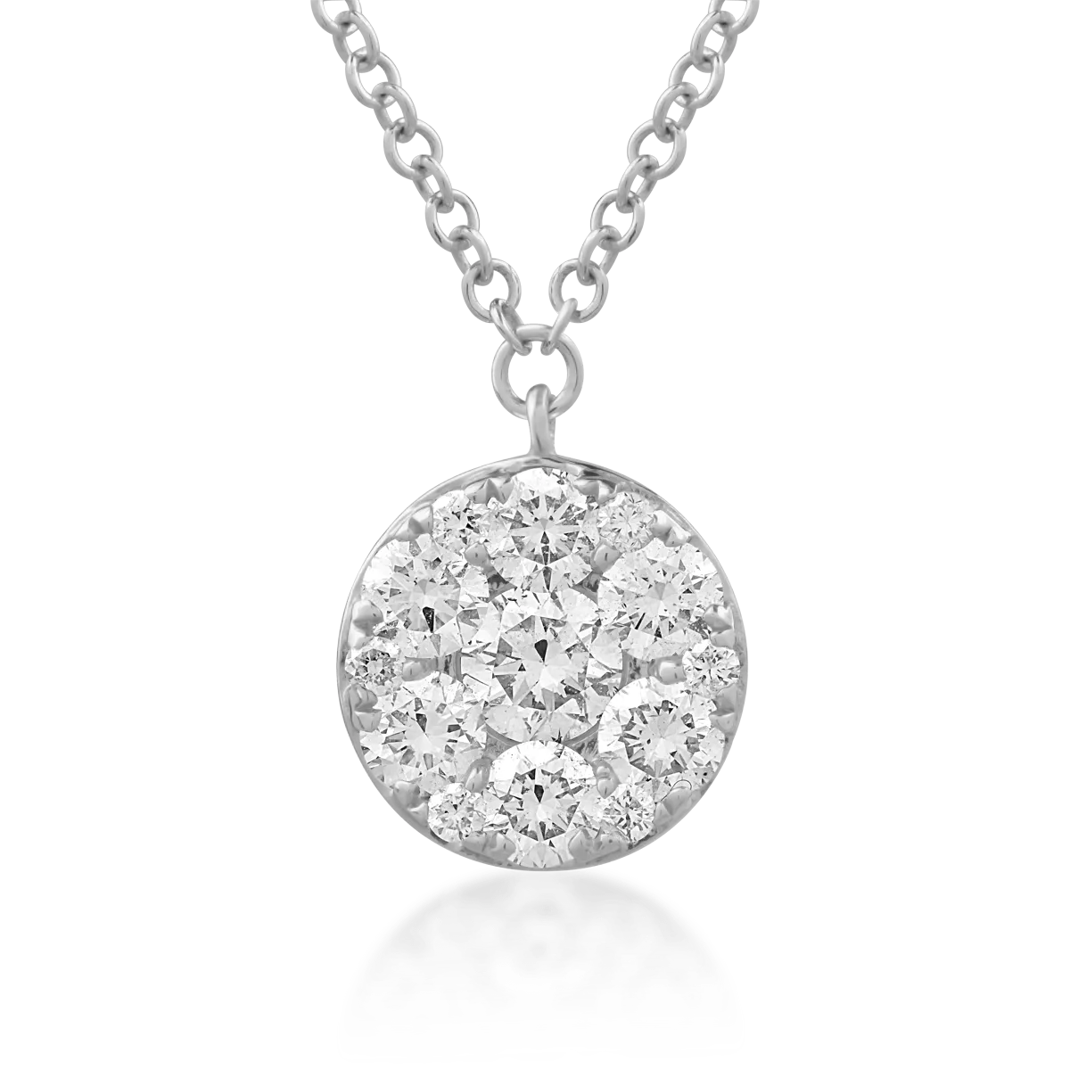 14K white gold pendant chain with 0.52ct diamonds