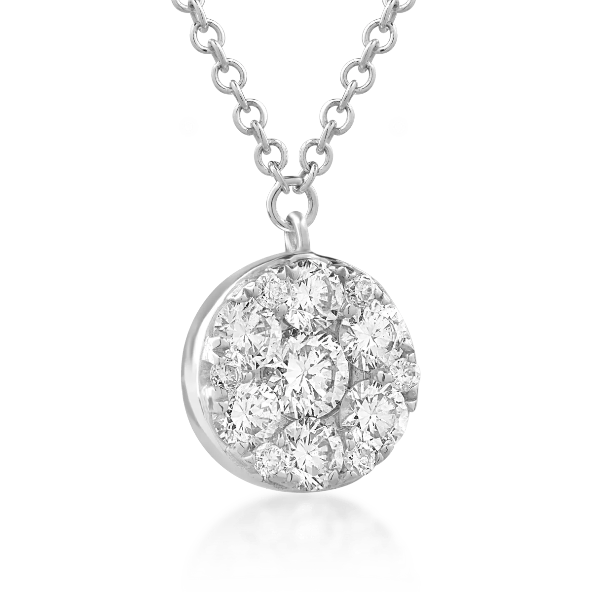 14K white gold pendant chain with 0.52ct diamonds