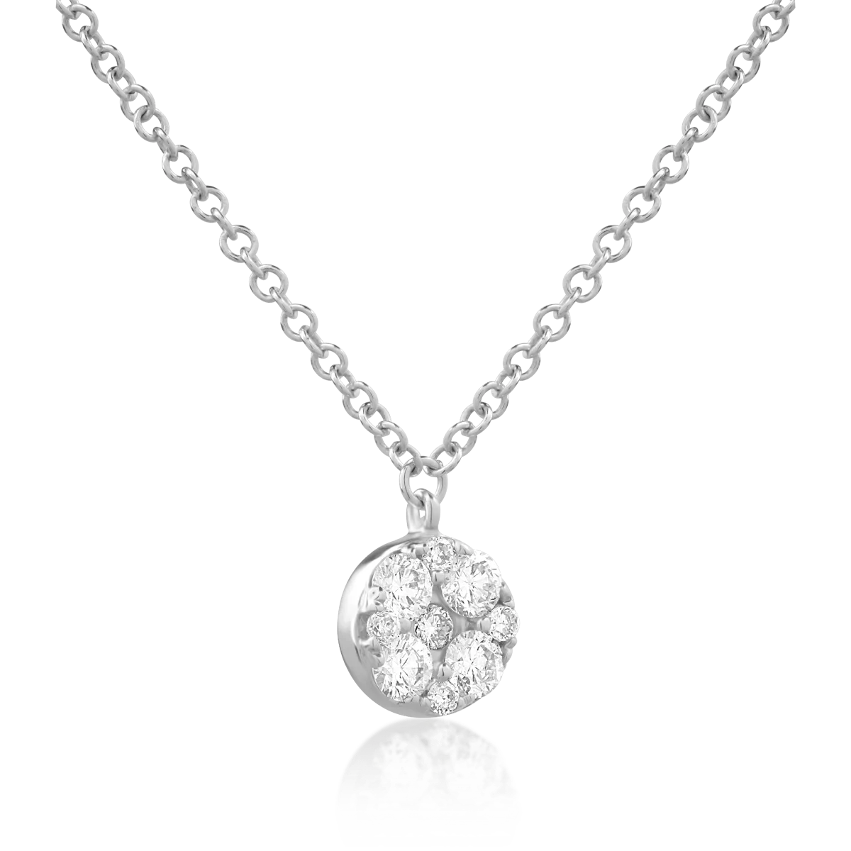 Lant cu pandantiv din aur alb cu diamante de 0.23ct