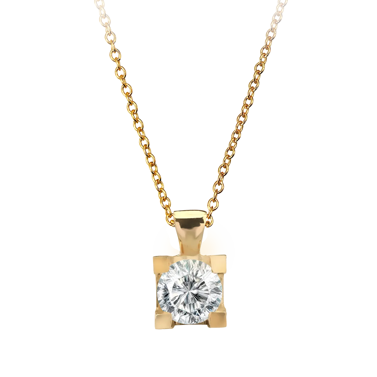 Naszyjnik z 18K żółtego złota z diamentem 0.38ct