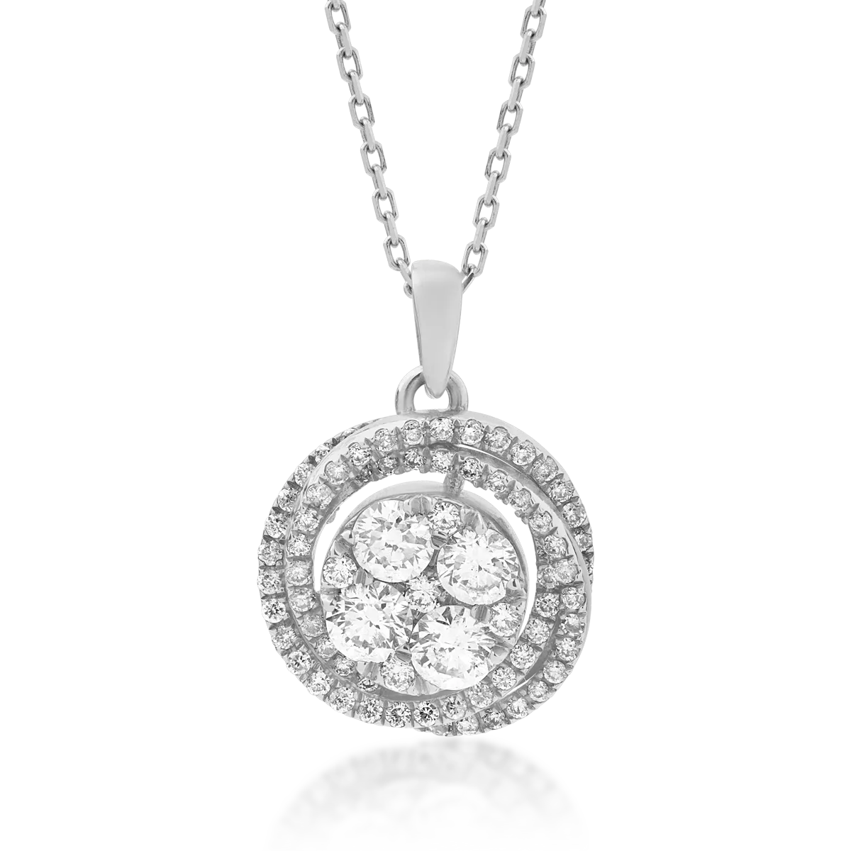 18K white gold pendant necklace with 0.68ct diamonds