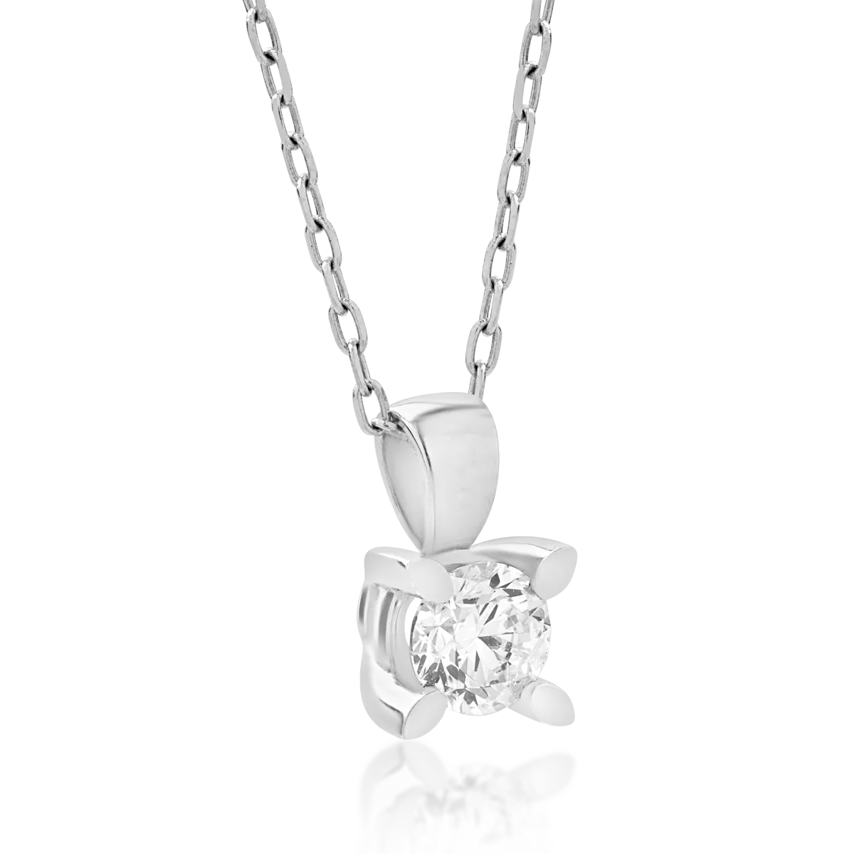 18K white gold pendant necklace with 0.3ct diamond